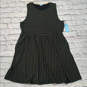 Draper James Black and Gold Stripe Dress
